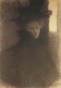 Lady with cape and Hat (mk20) Gustav Klimt